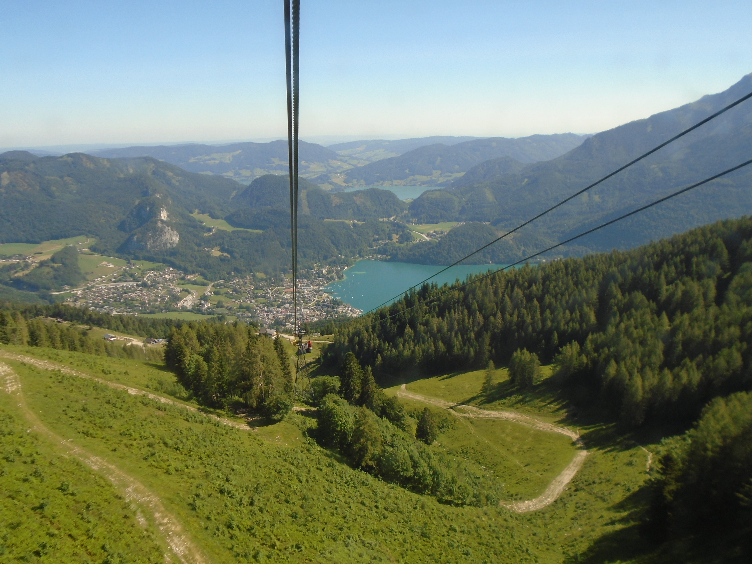 St. Gilgen und der Wolfgangsee im Sommer von oben