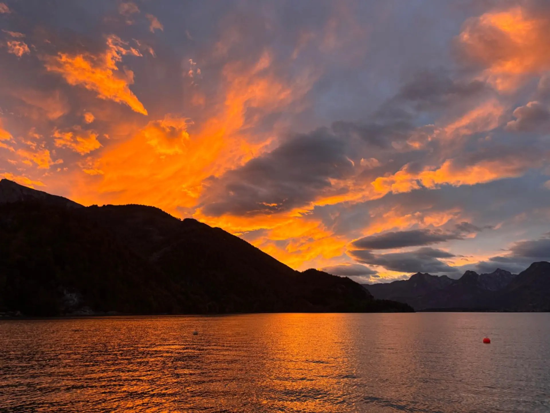 Sonnenuntergang über dem Wolfgangsee